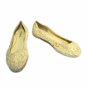Talbots Yellow Crochet Knit/Lined Espadrille Sz 10